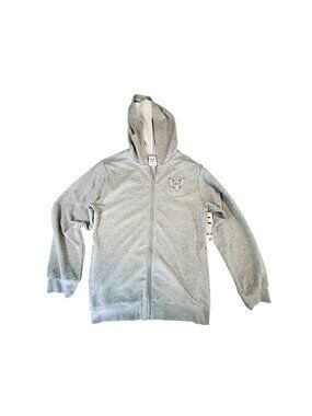 Messi Gray Hoodie Sweatshirt With Logo Design Size XL Cotton & Polyester Blend